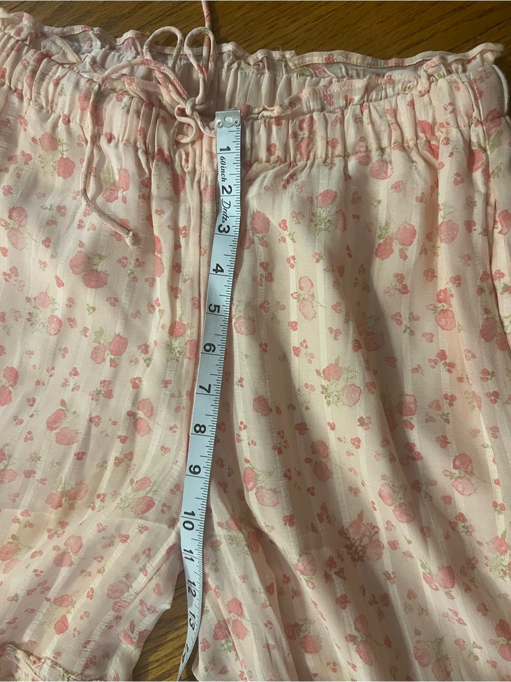 Free People Peach Floral Tiered Boho Wide-Leg Pants - Picture 7 of 7